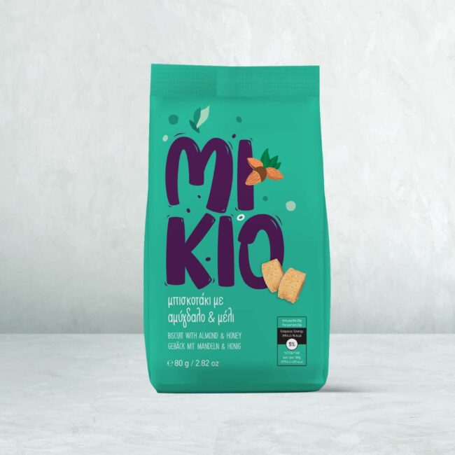 MIKIO Bites snack packaging design with bold colors and playful branding for youth appeal by leoussis a_